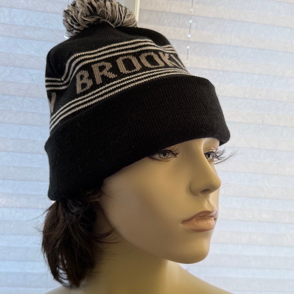 American Apparel Black and White Brooklyn Knit Beanie